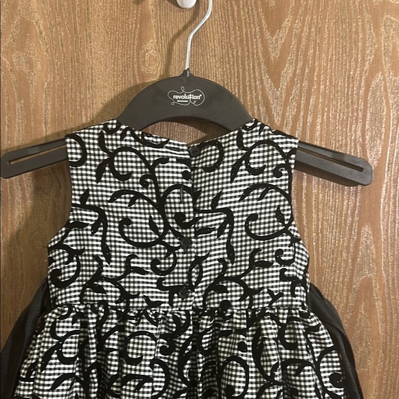 Marmellata Girls Dress Party Holiday Gingham Black Velvet‎ Rose Size 6 - Picture 6 of 8